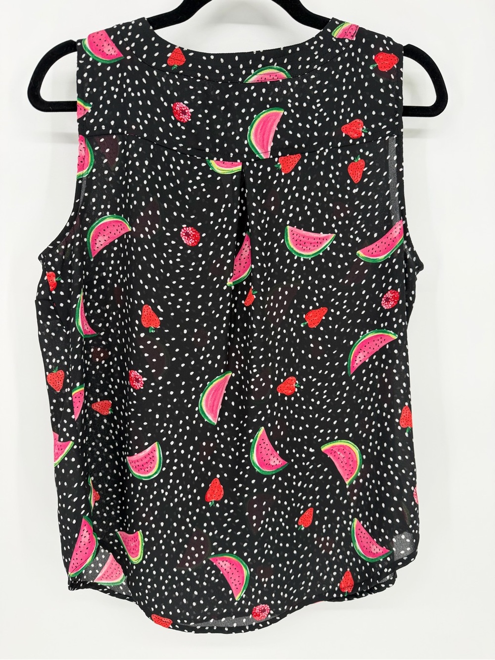 Christopher & Banks Black Maxi Skirt with Pink & Green Watermelon Print - Picture 4 of 15